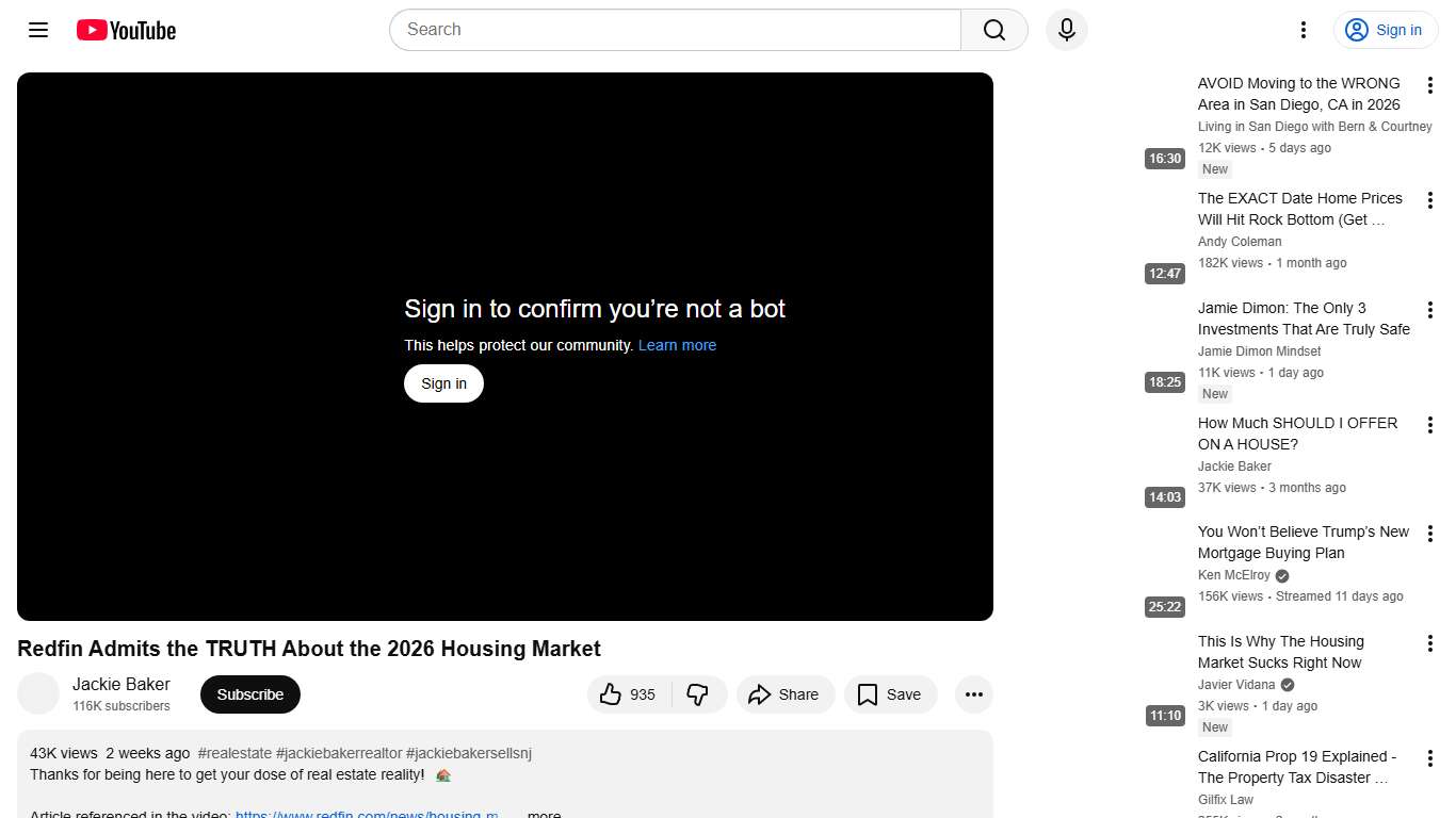 Redfin Admits the TRUTH About the 2026 Housing Market - YouTube
